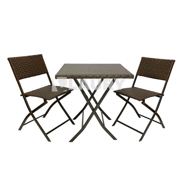 JUEGO DE JARDIN  MIKKI X 3 PZAS SIMIL RATAN MARRON LAURY (LA16203)